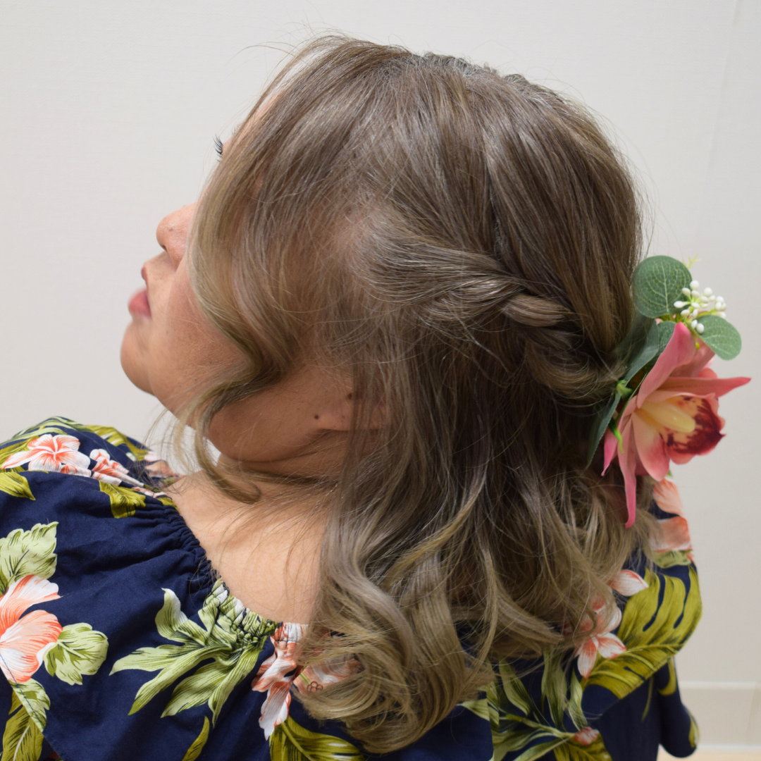 フラワー(リーフ付き)ヘアピース