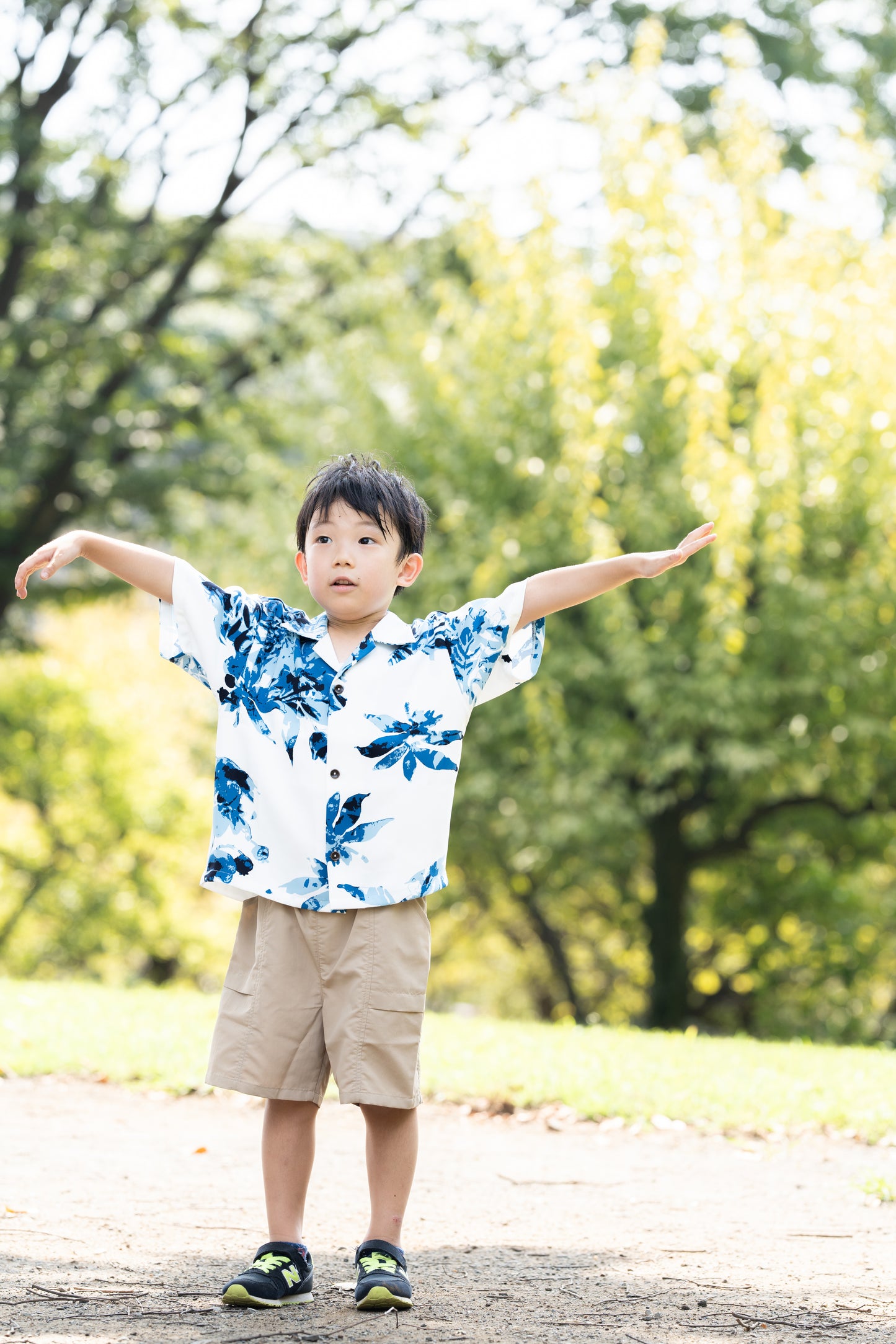 【レンタル】結衣(ユイ)シリーズ キッズシャツ/かりゆし 色:ブルー