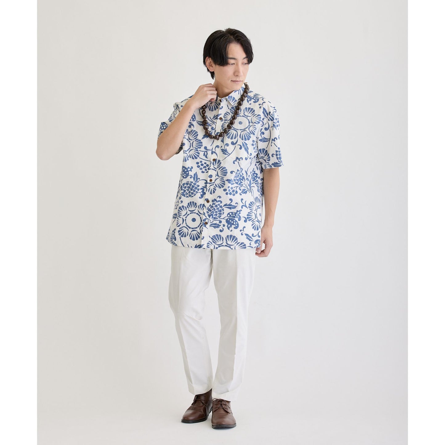 【購入】KAHALA Duke's(カハラデュークス)メンズシャツ 色:ホワイト