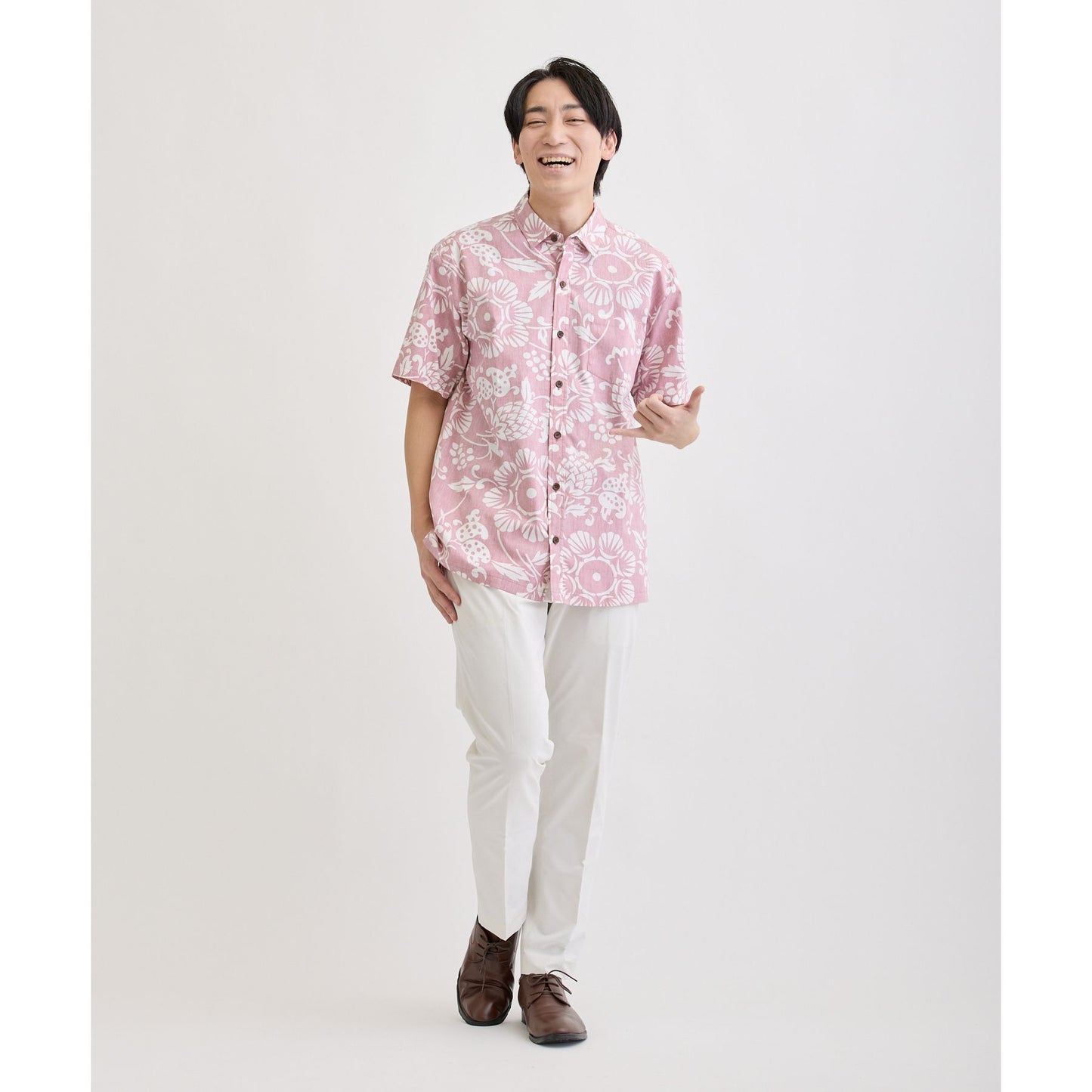 【レンタル】KAHALA Duke's(カハラデュークス)メンズシャツ 色:ピンク