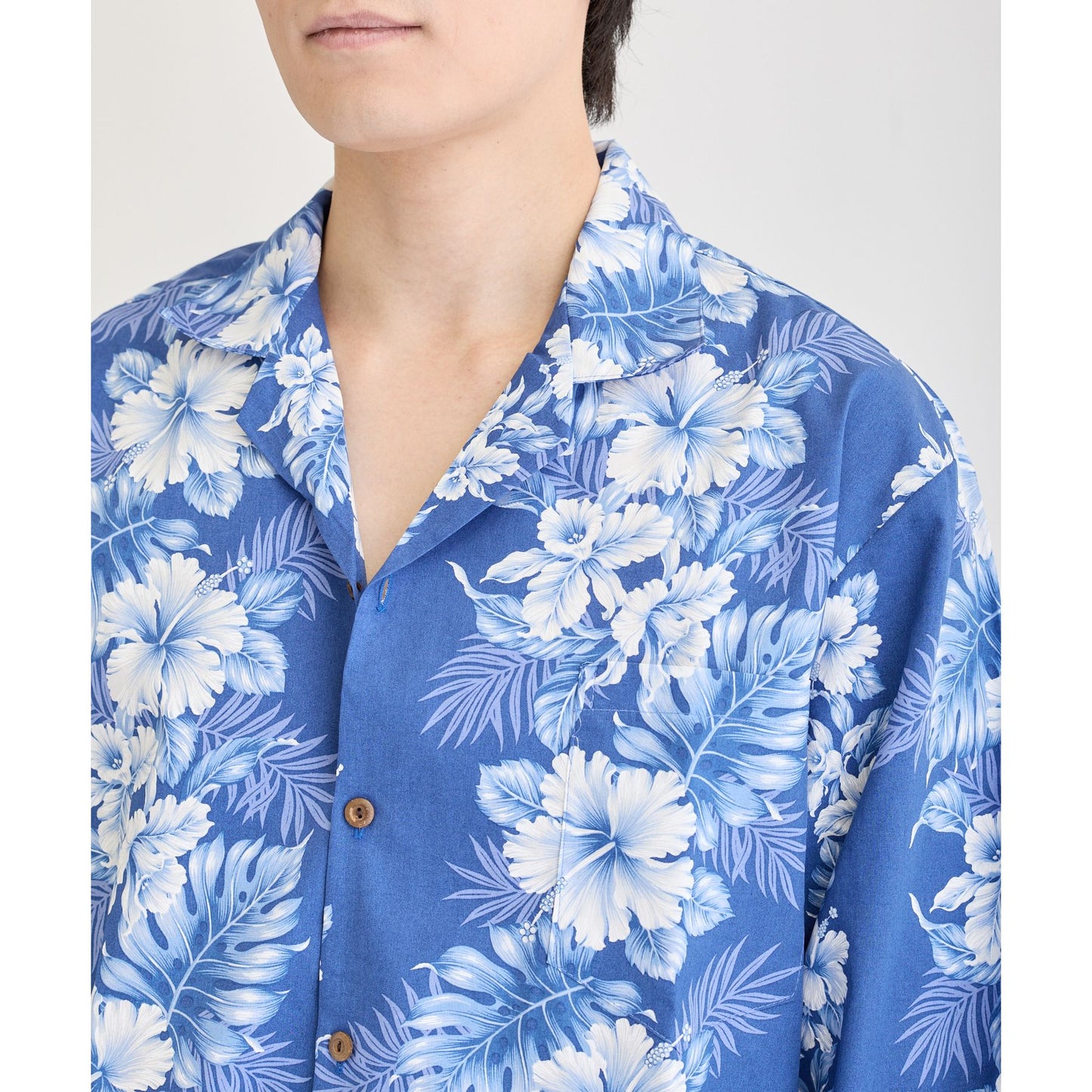 【レンタル】コオリナ 長袖アロハシャツ かりゆし 色:ブルー