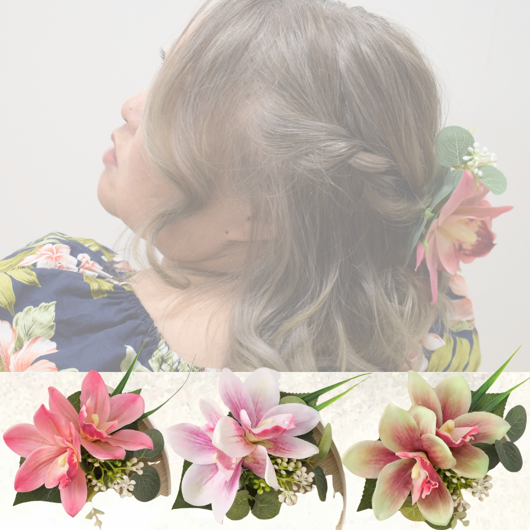 フラワー(リーフ付き)ヘアピース