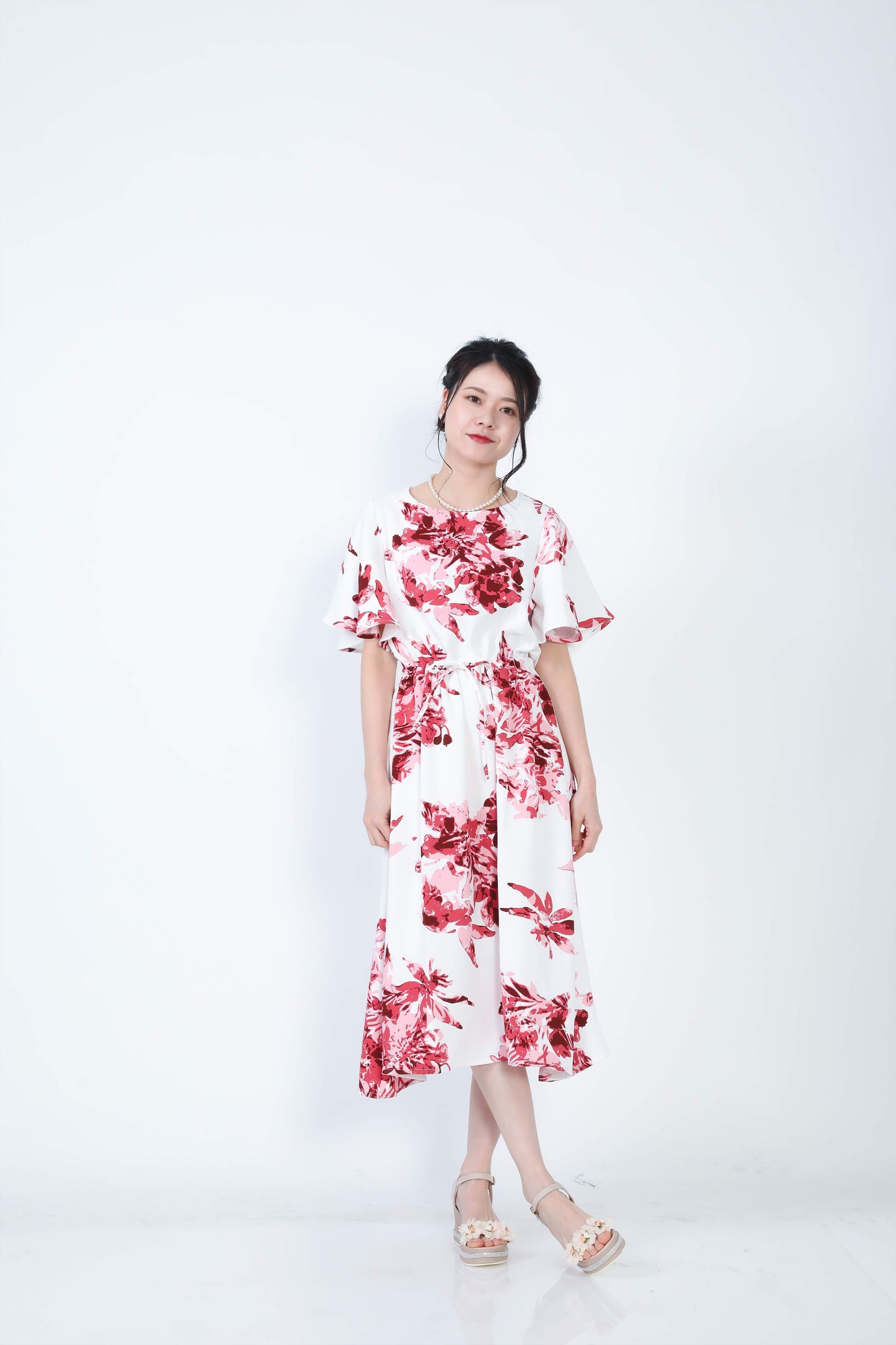 【レンタル】結衣(ユイ)シリーズ かりゆしドレス 色:レッド