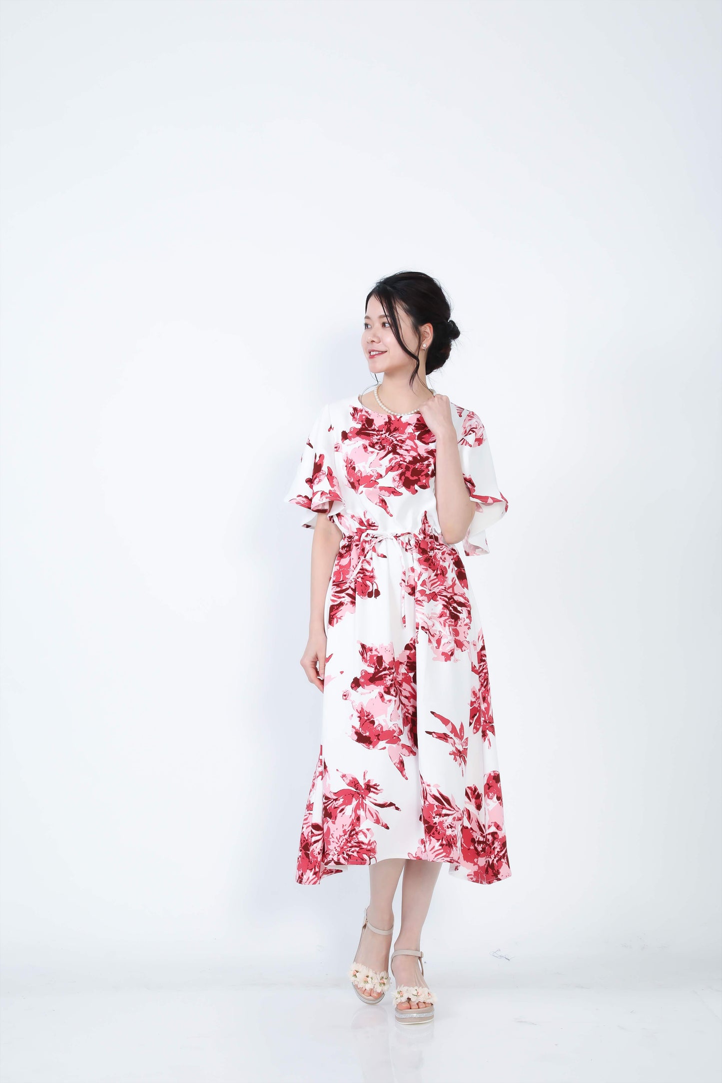 【レンタル】結衣(ユイ)シリーズ かりゆしドレス 色:レッド