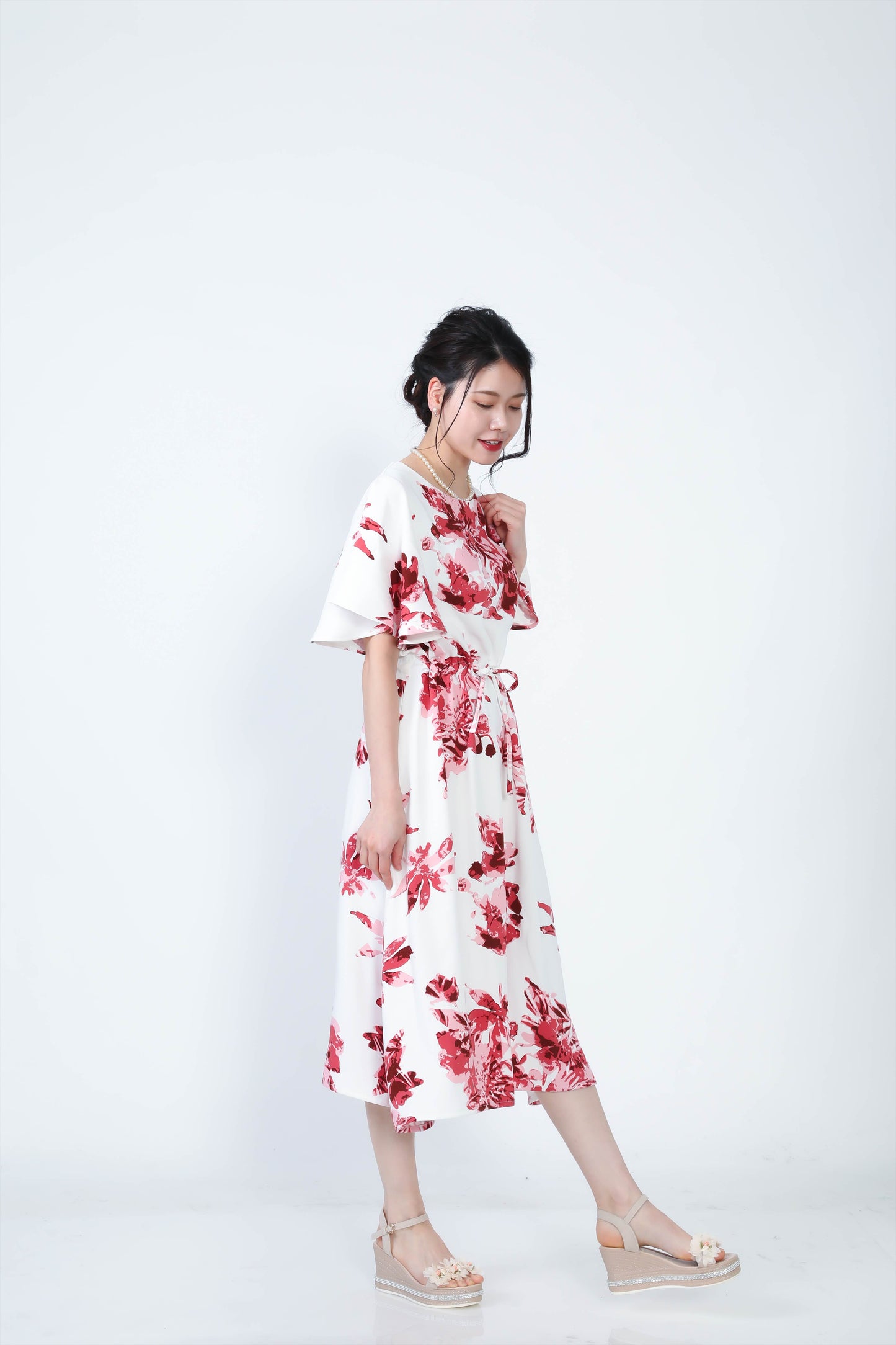 【レンタル】結衣(ユイ)シリーズ かりゆしドレス 色:レッド