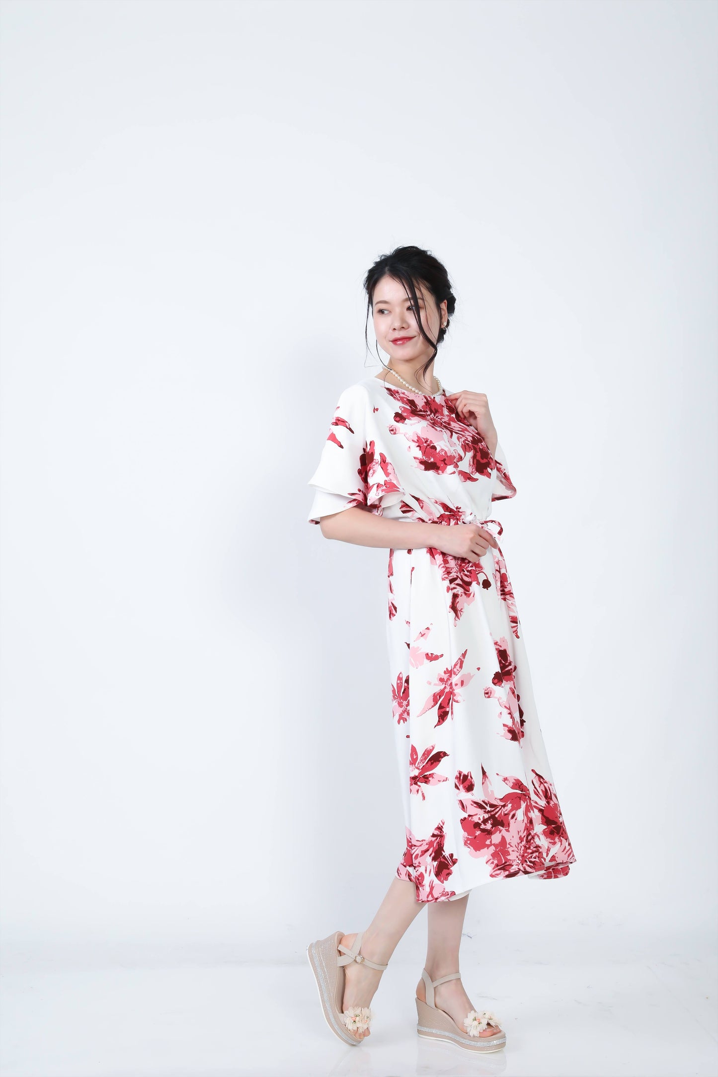 【レンタル】結衣(ユイ)シリーズ かりゆしドレス 色:レッド