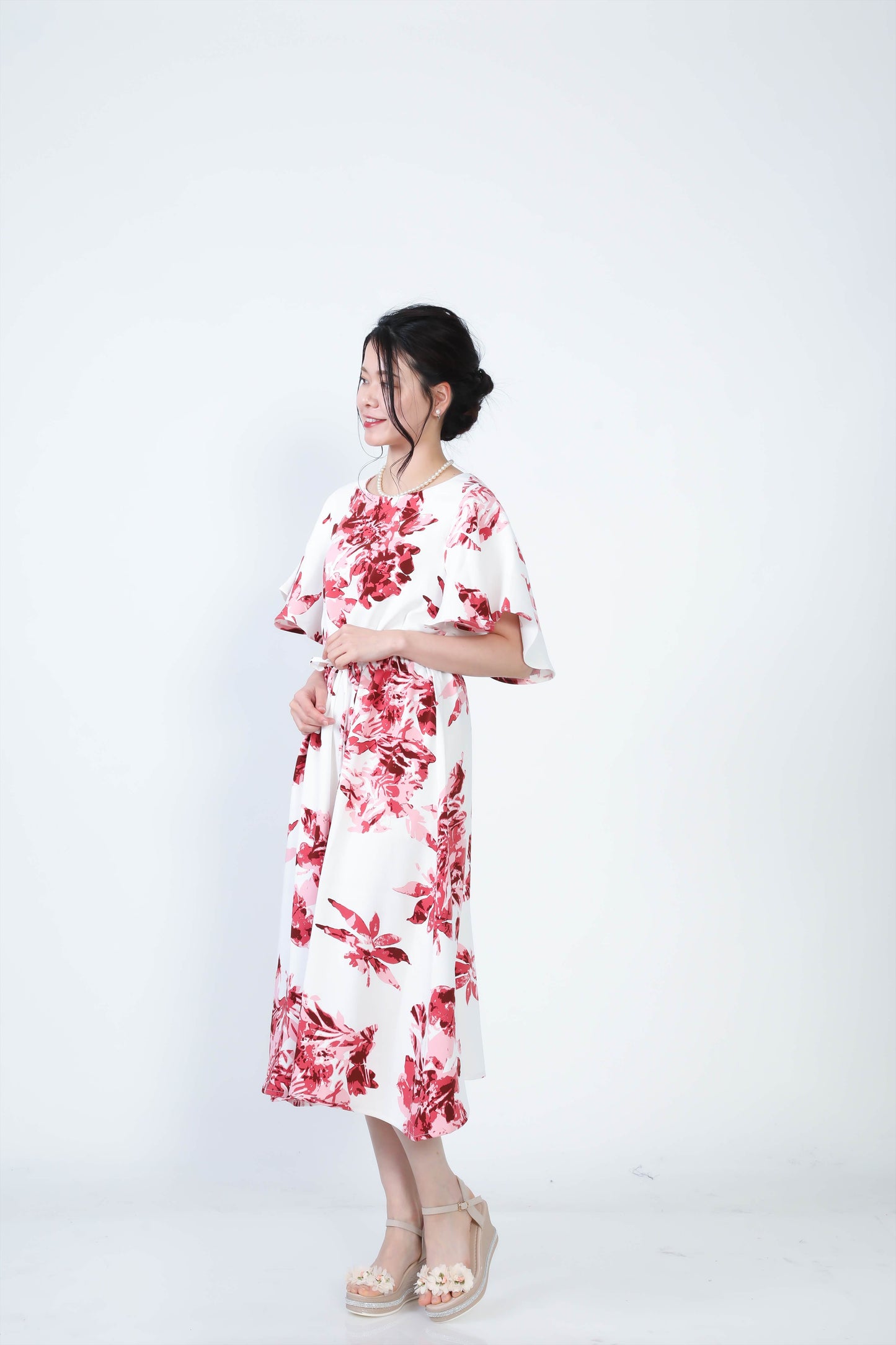 【レンタル】結衣(ユイ)シリーズ かりゆしドレス 色:レッド