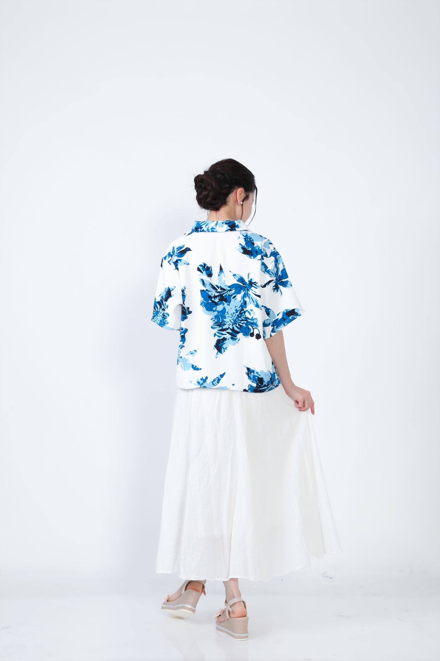 【レンタル】結衣(ユイ)シリーズ レディースかりゆしシャツ 色:ブルー