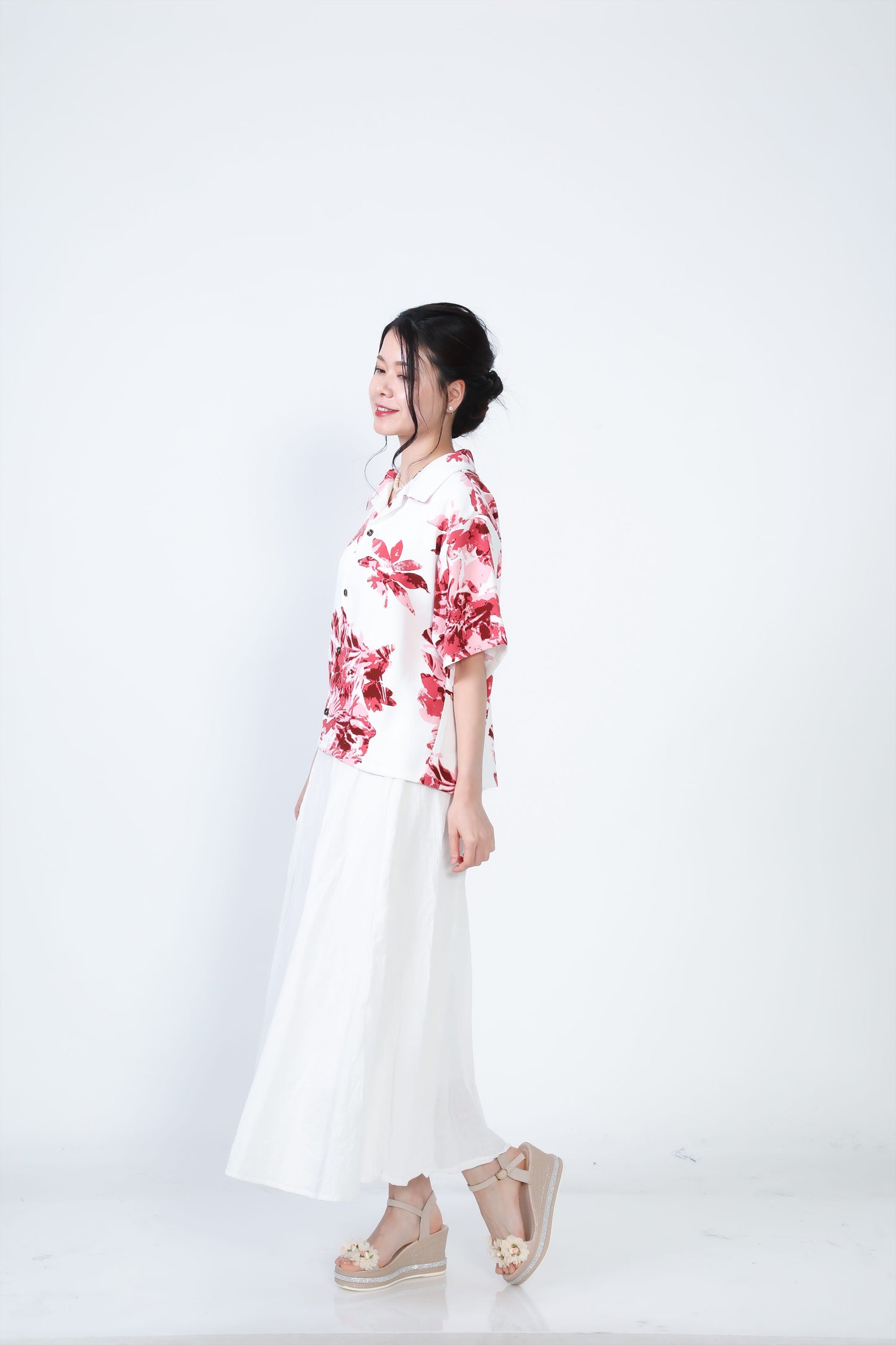 【レンタル】結衣(ユイ)シリーズ レディースかりゆしシャツ 色:レッド