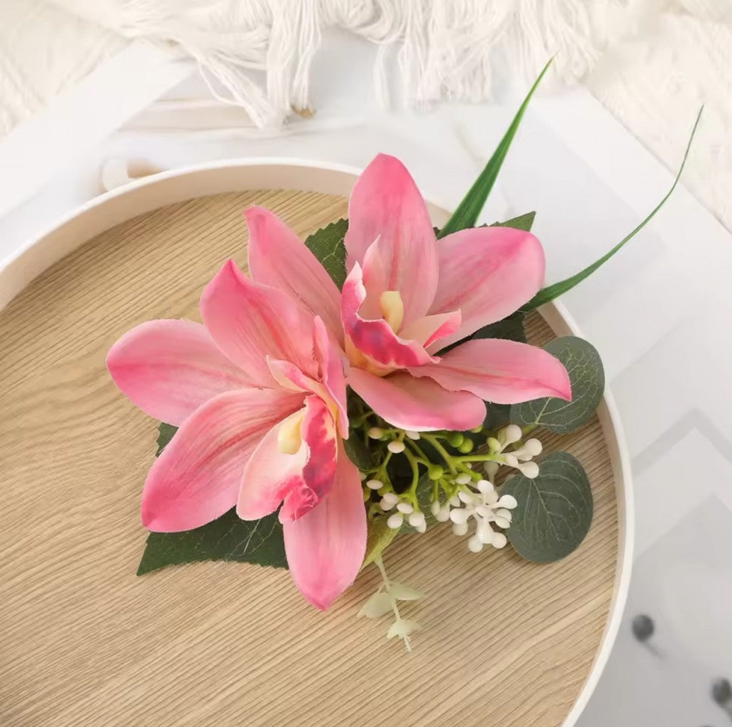 フラワー(リーフ付き)ヘアピース