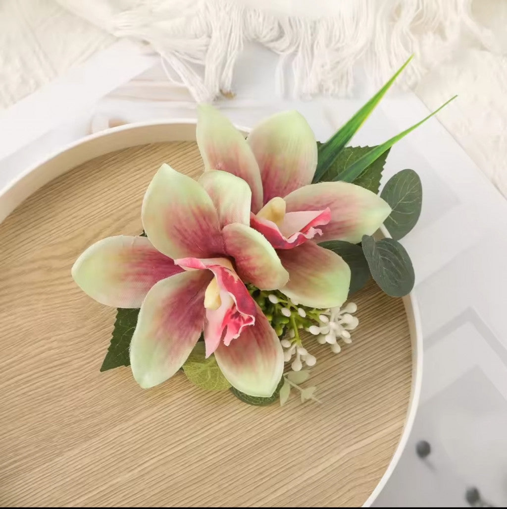 フラワー(リーフ付き)ヘアピース