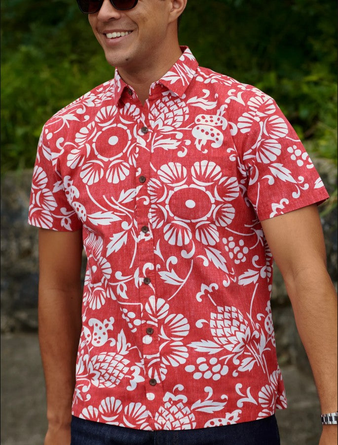 【レンタル】KAHALA Duke's(カハラデュークス)メンズシャツ 色:レッド
