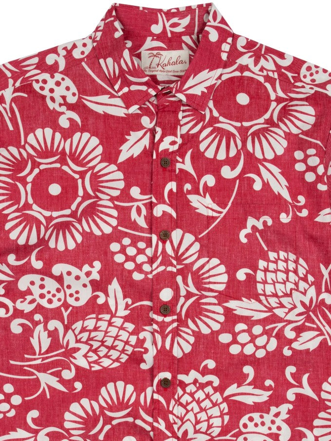 【レンタル】KAHALA Duke's(カハラデュークス)メンズシャツ 色:レッド