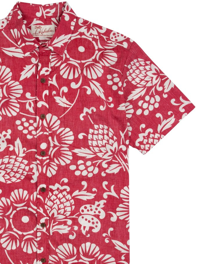 【レンタル】KAHALA Duke's(カハラデュークス)メンズシャツ 色:レッド