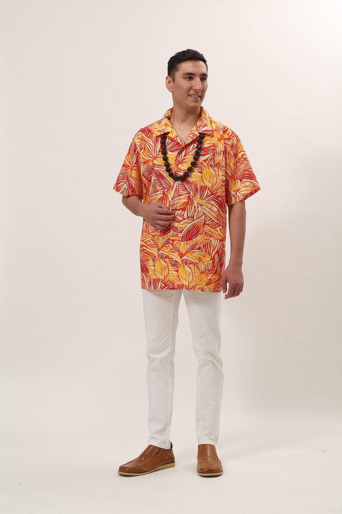 【レンタル】カハラ アロハシャツ 色:オレンジレッド ( M L XL サイズ) - ResortCloset