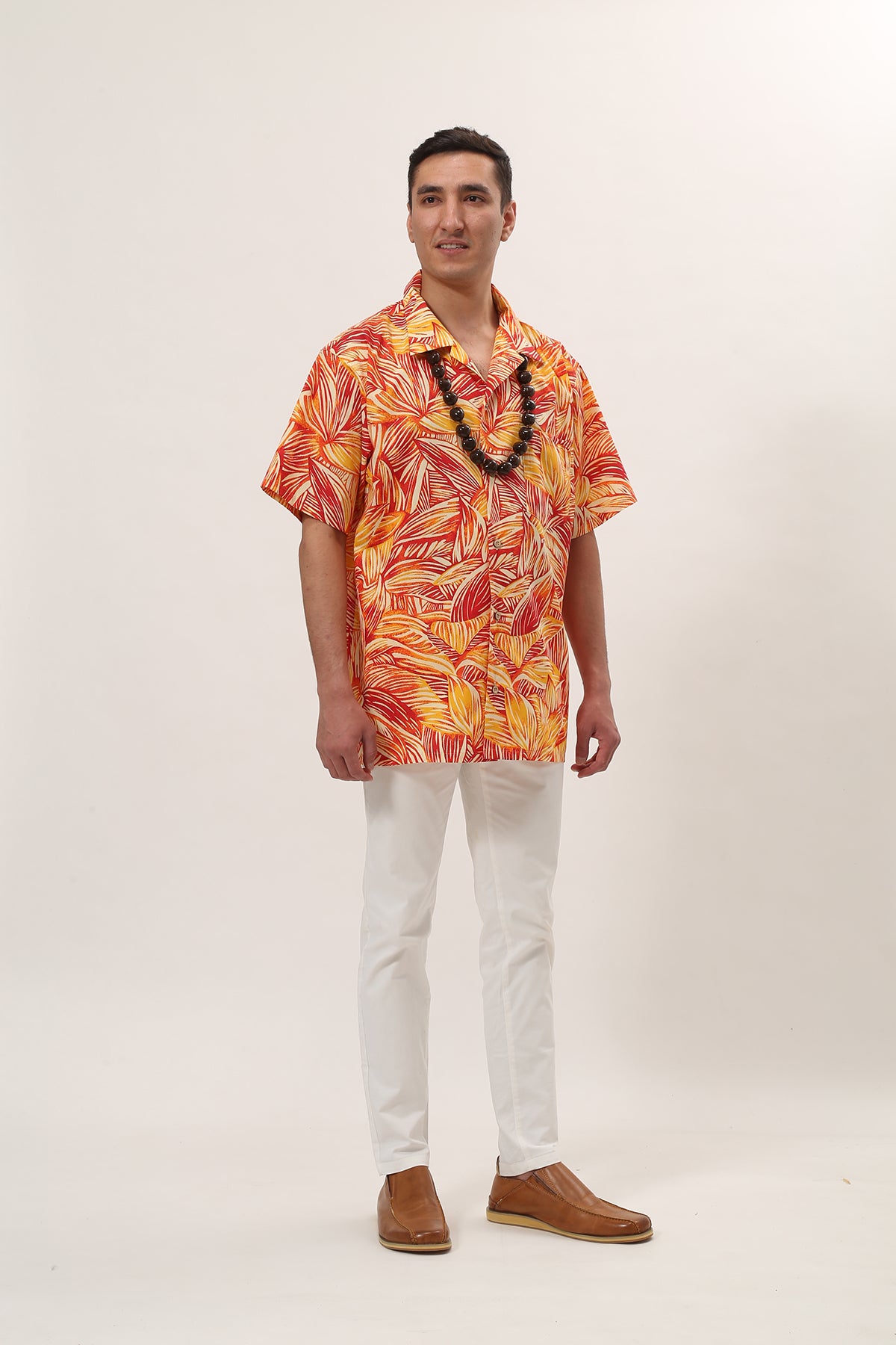 【レンタル】カハラ アロハシャツ 色:オレンジレッド ( M L XL サイズ) - ResortCloset