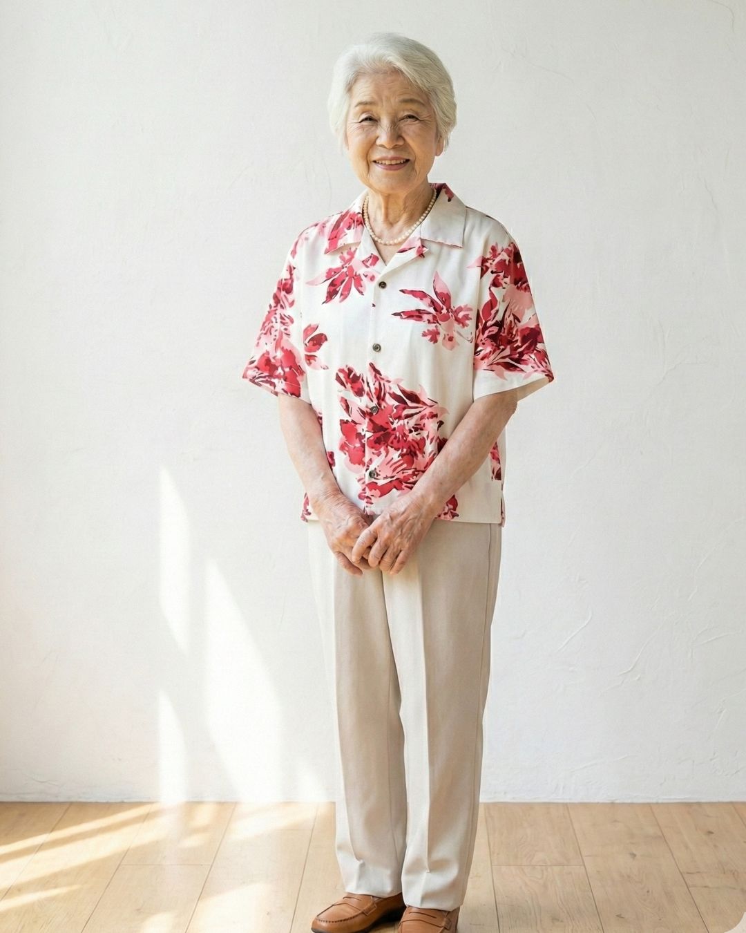 【レンタル】結衣（ユイ）シリーズ　レディースかりゆしシャツ　色：レッド