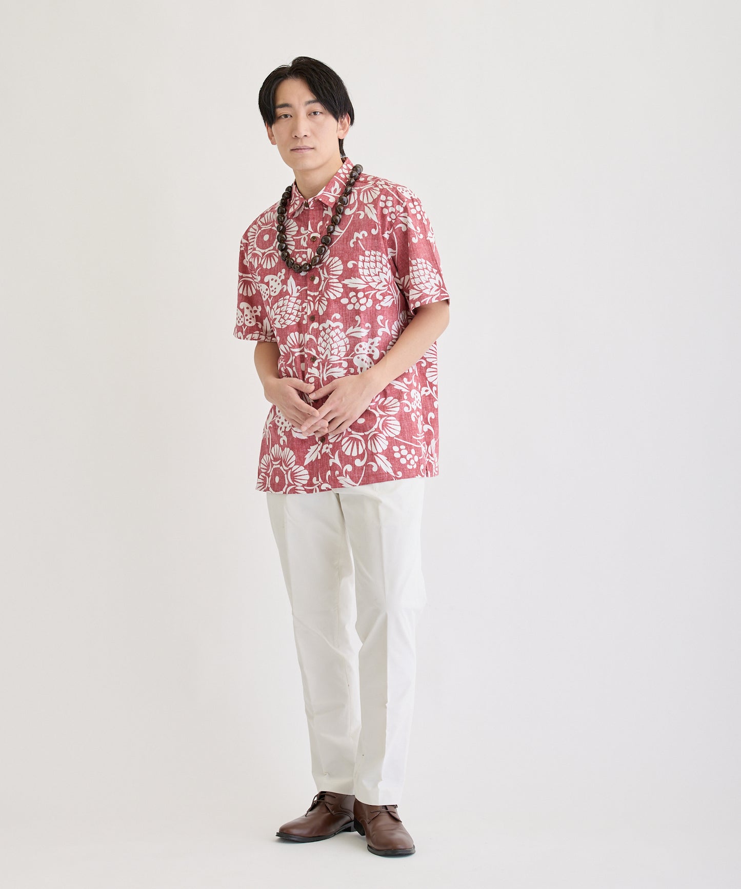 【レンタル】KAHALA Duke's（カハラデュークス）メンズシャツ　　色：レッド