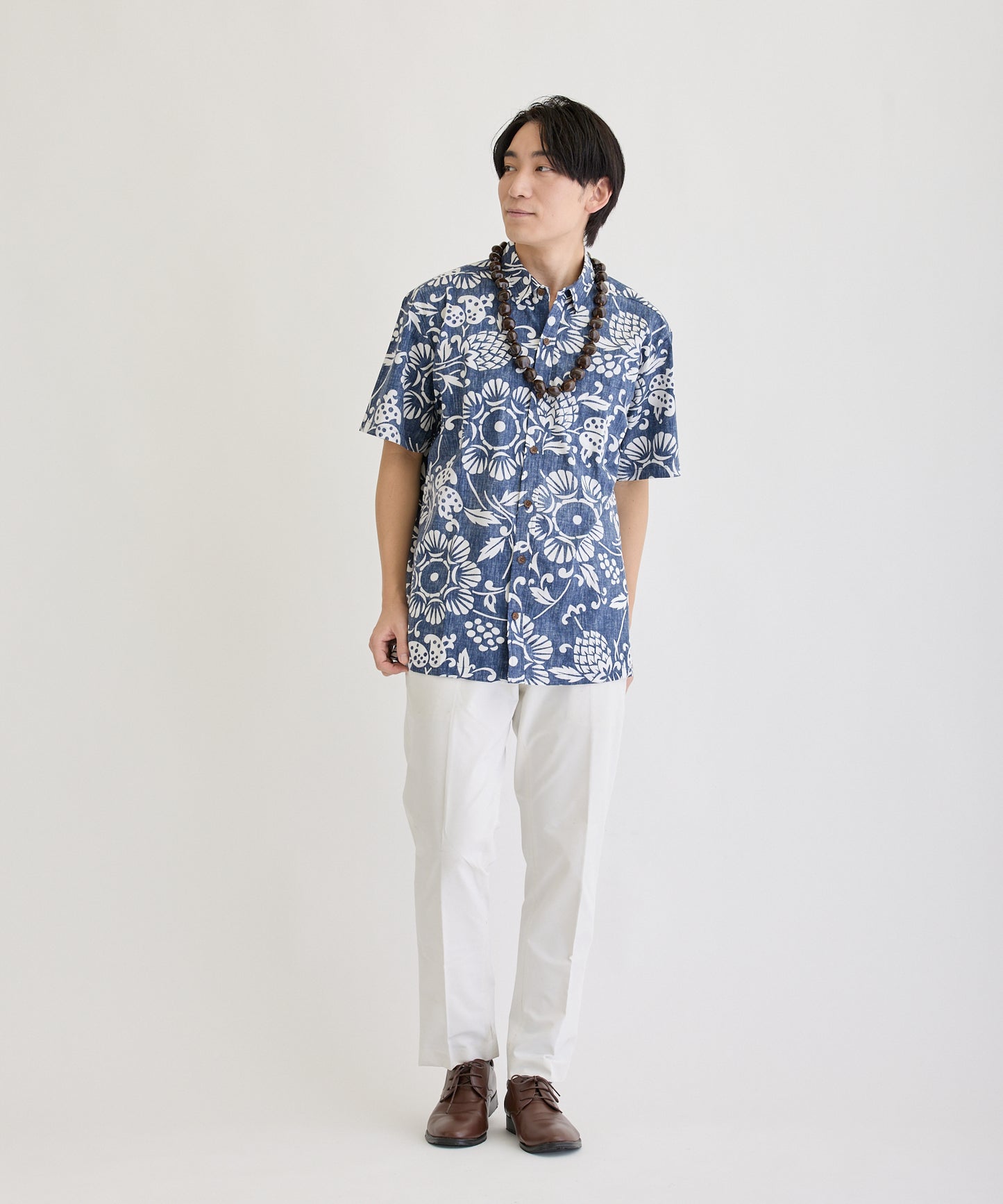 【レンタル】KAHALA Duke's（カハラデュークス）メンズシャツ　　色：ネイビー