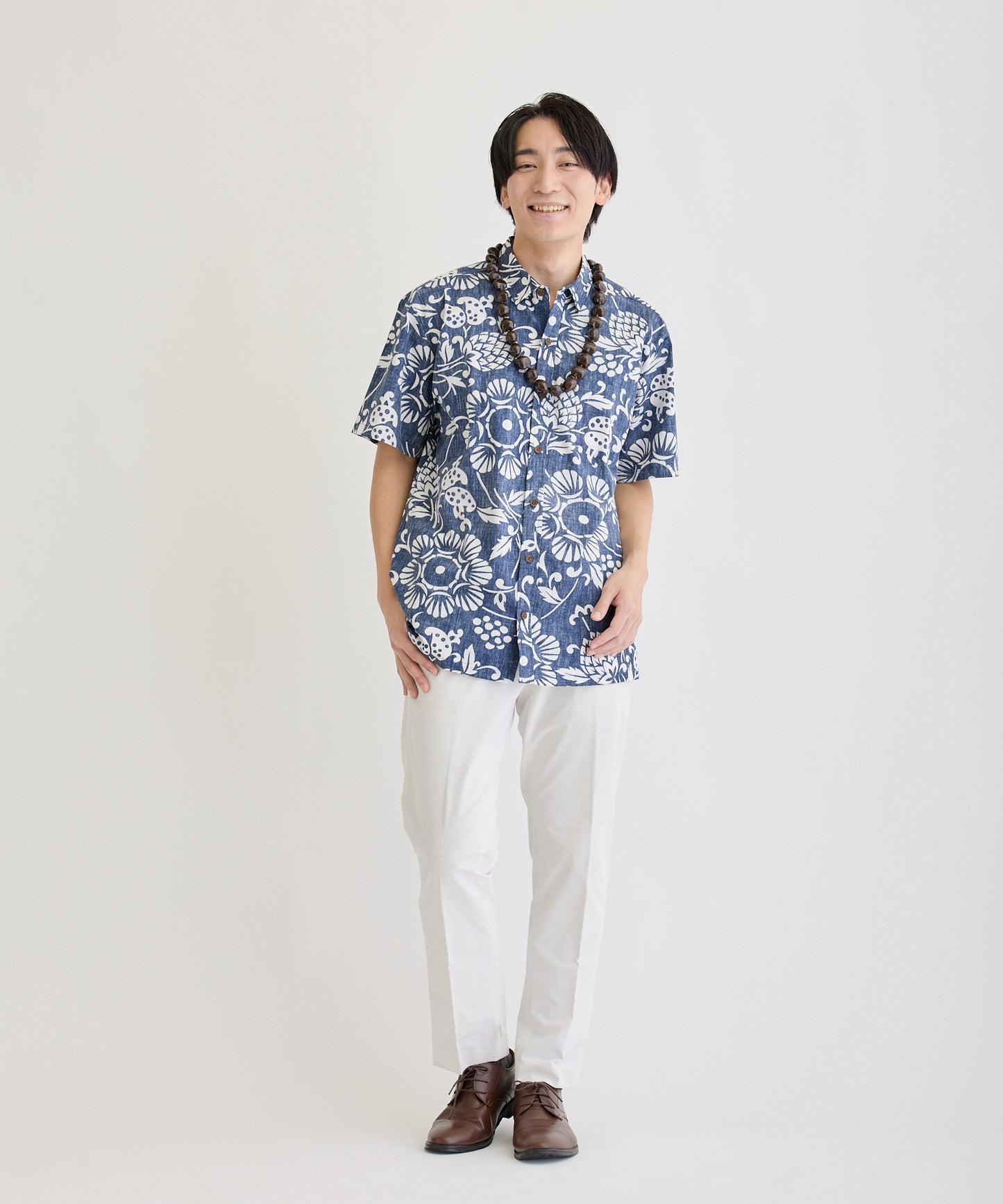 【レンタル】KAHALA Duke's（カハラデュークス）メンズシャツ　　色：ネイビー