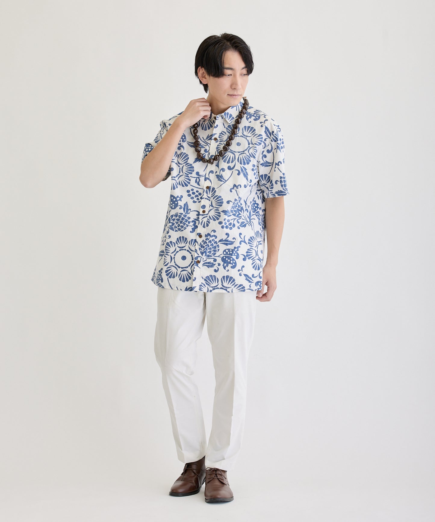 【レンタル】KAHALA Duke's（カハラデュークス）メンズシャツ　　色：ホワイト