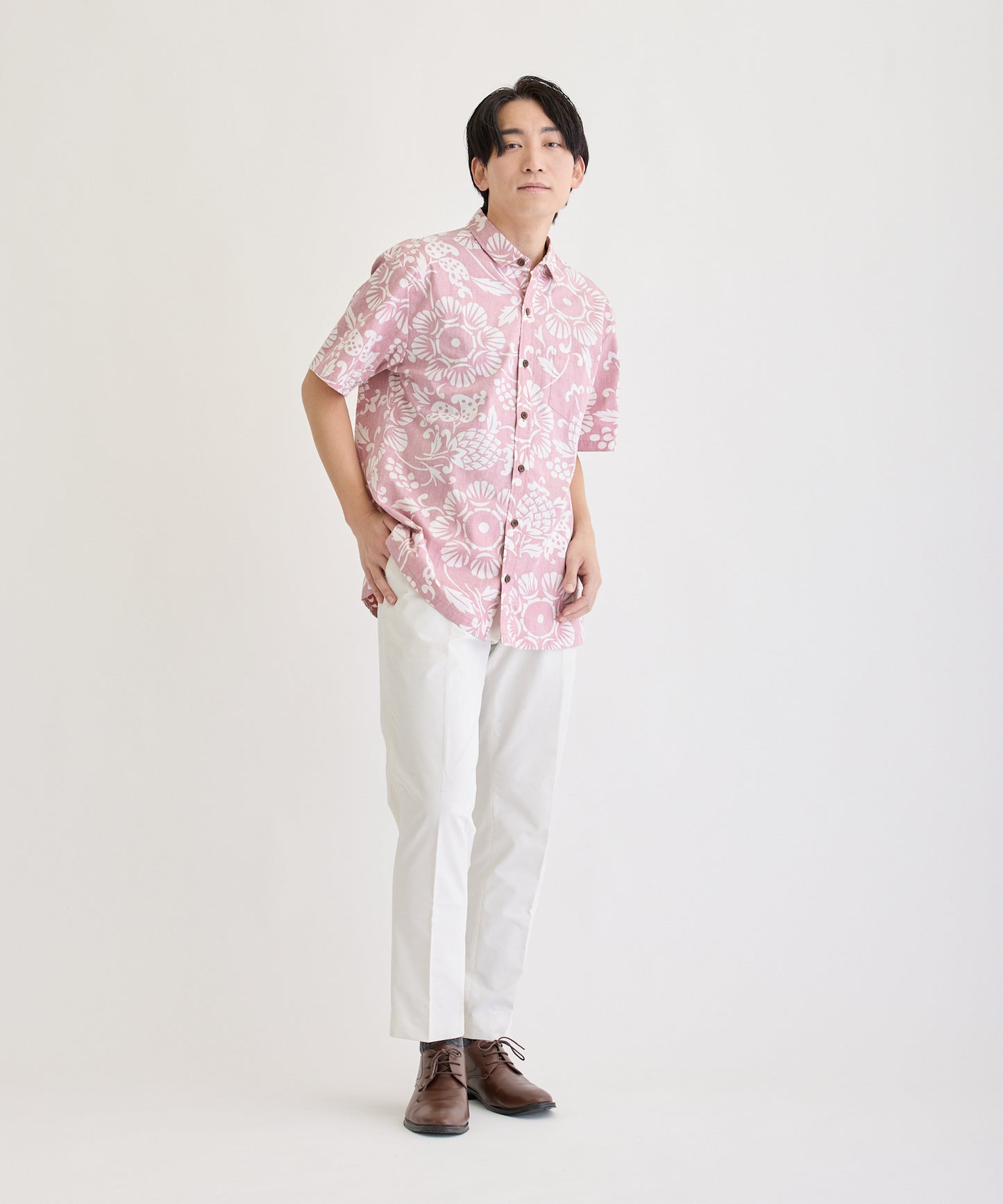 【レンタル】KAHALA Duke's（カハラデュークス）メンズシャツ　　色：ピンク