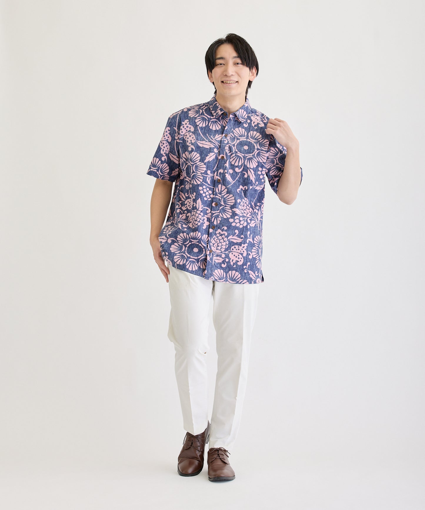 【レンタル】KAHALA Duke's（カハラデュークス）メンズシャツ　　色：インディコ