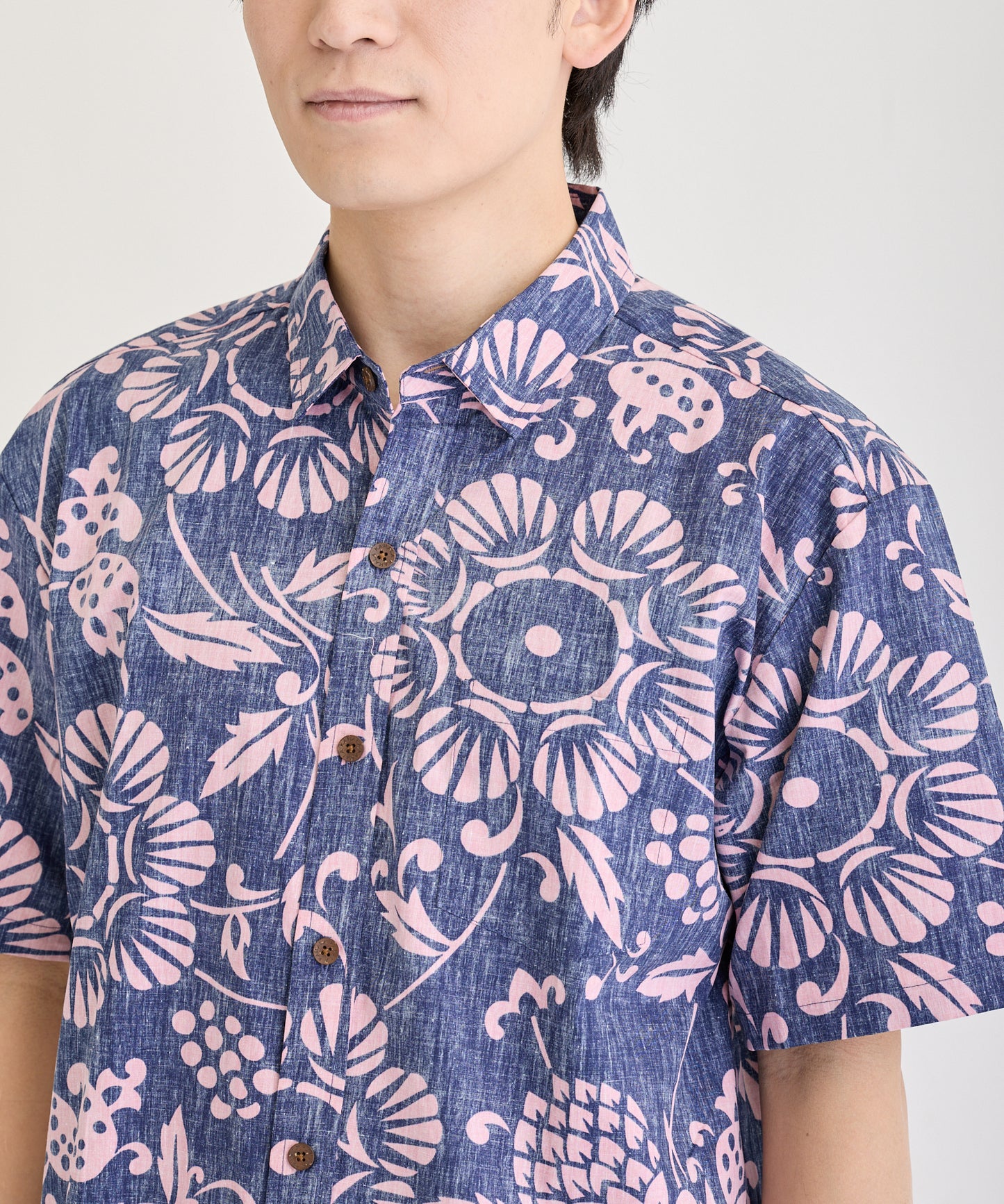 【レンタル】KAHALA Duke's（カハラデュークス）メンズシャツ　　色：インディコ