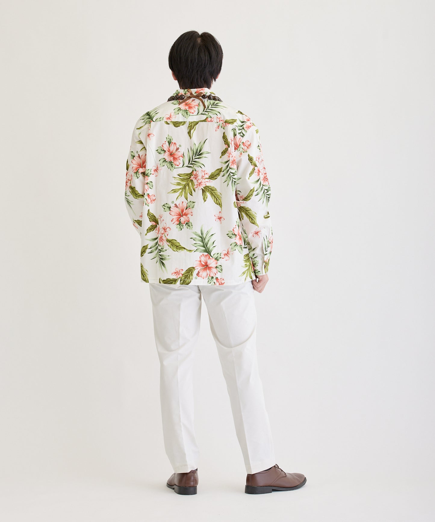 【レンタル】コオリナ  長袖アロハシャツ　かりゆし　色：ホワイト