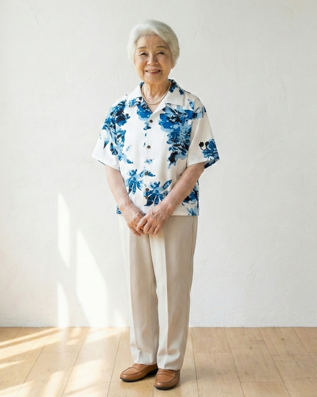 【レンタル】結衣（ユイ）シリーズ　ミセスかりゆしシャツ　色：ブルー