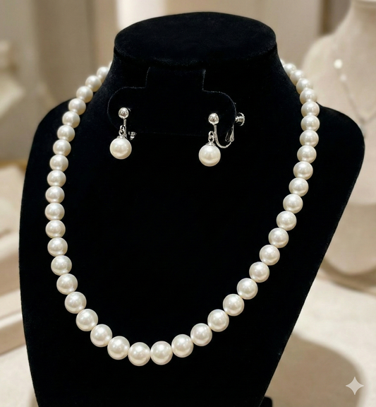 【レンタル】パールネックレス＆イヤリング（またはピアス）アクセサリーセット