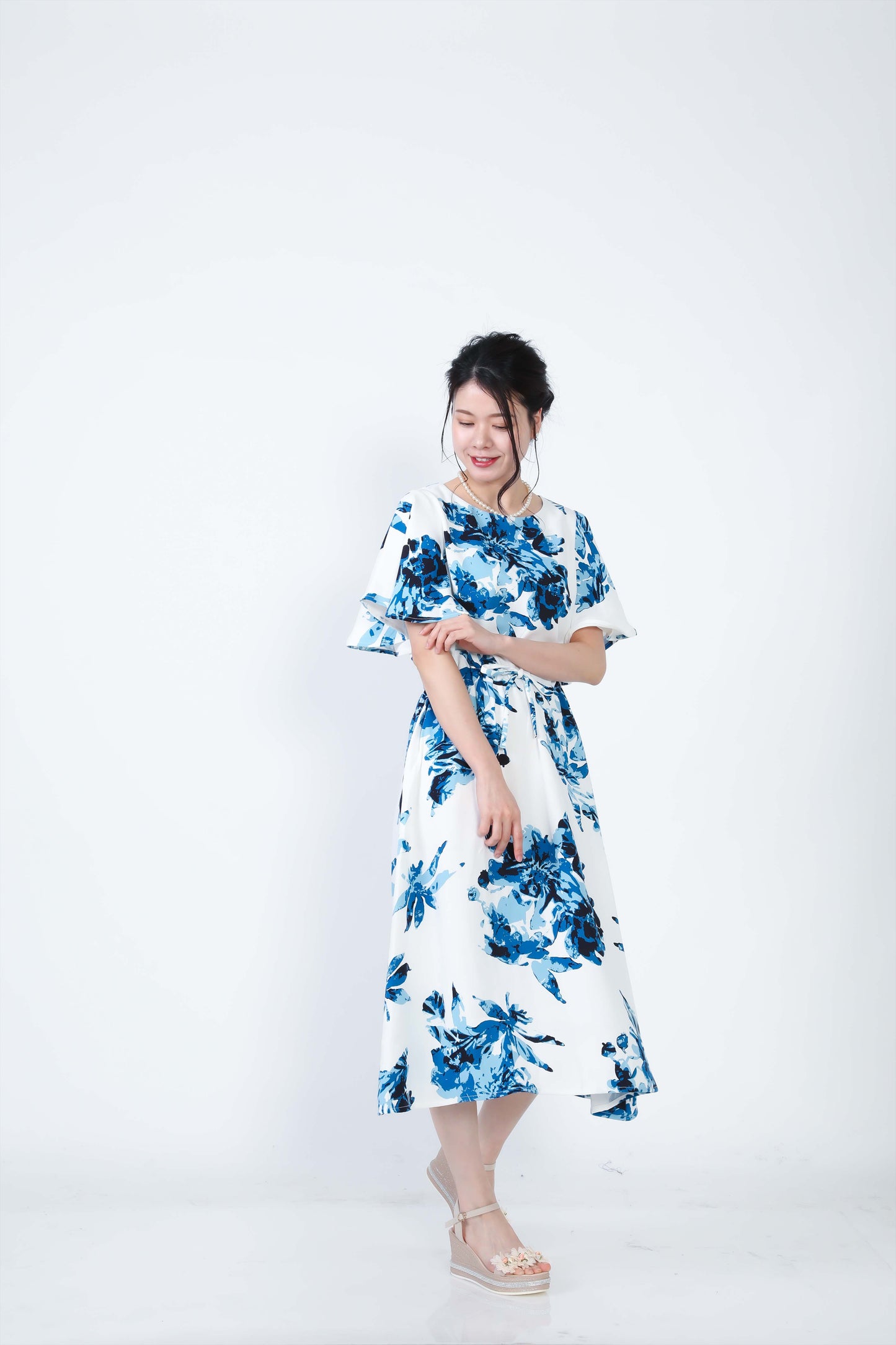 【レンタル】結衣（ユイ）シリーズ　かりゆしドレス　色：ブルー