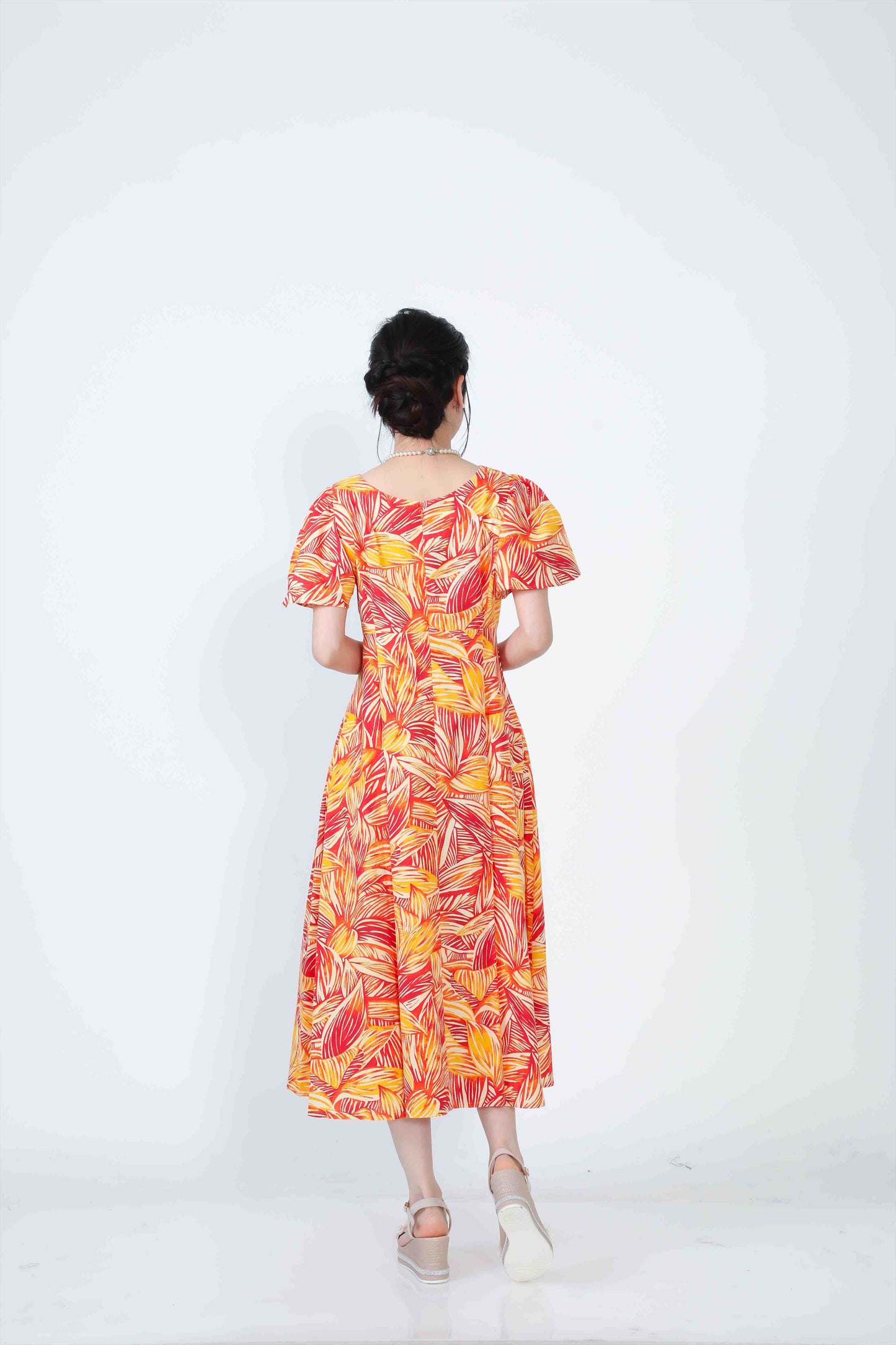 [Rental] Kahala Muumuu Dress Color: Orange Red (SML)