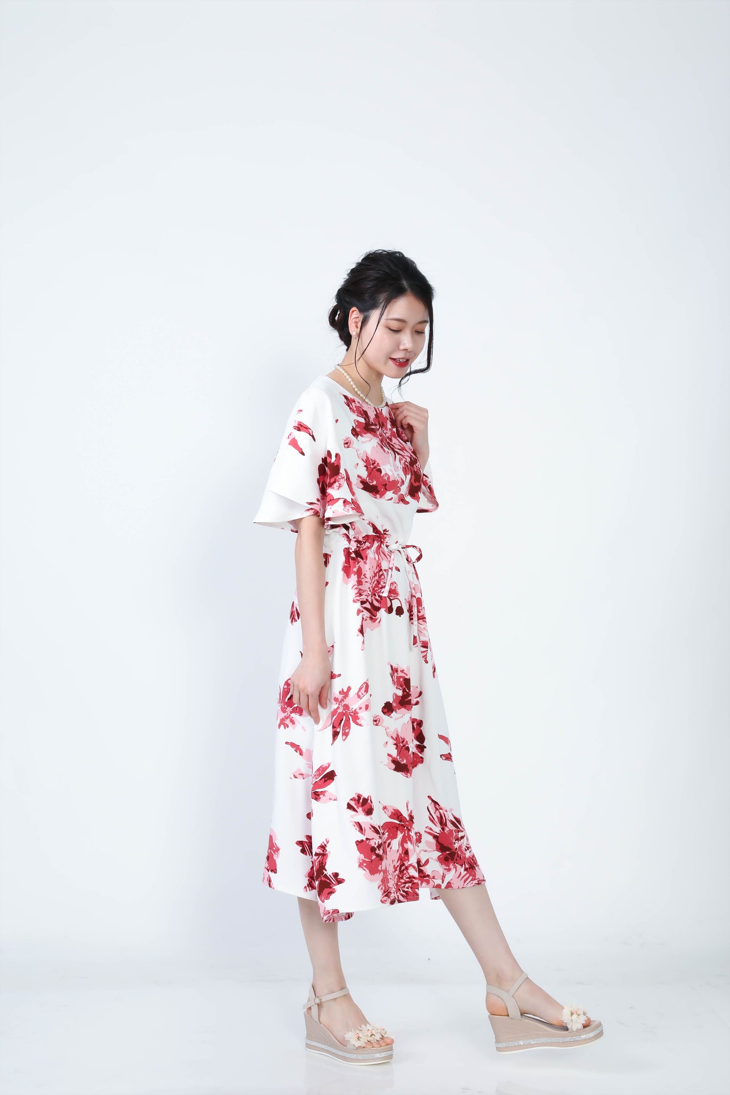 【レンタル】結衣（ユイ）シリーズ　かりゆしドレス　色：レッド