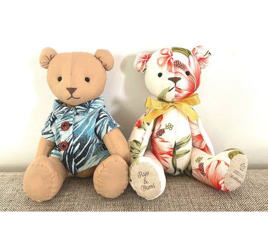 To thank parents and guests... Handmade original teddy bears